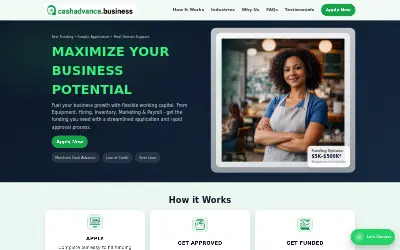 Website screenshot of CASH ADVANCE (2026-06-09)