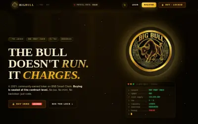 Website screenshot of BigBull Decentralized (bigbull.finance) (2026-06-17)