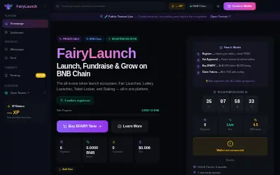 Website screenshot of FairyLaunch (2026-06-18)