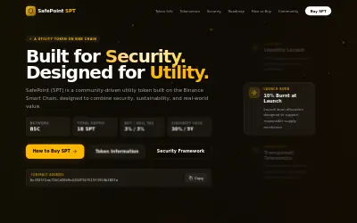 Website screenshot of SAFE POINT TOKEN (2026-06-18)