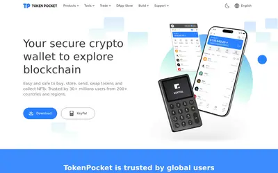 Website screenshot of Token Pocket (2026-05-22)