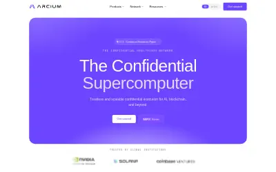 Website screenshot of Arcium (2026-06-22)