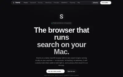 Website screenshot of Searxly (2026-06-22)