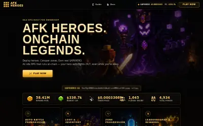 Website screenshot of AFK Heroes Idle RPG (2026-06-22)