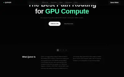 Website screenshot of Quiver DePIN (2026-06-22)