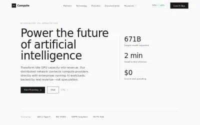 Website screenshot of Compute Network (2026-06-25)