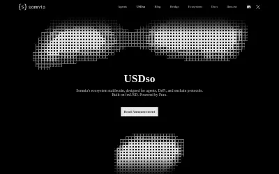 Website screenshot of USD Somnia (2026-06-26)
