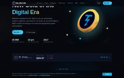 Website screenshot of Talentum (2026-06-29)