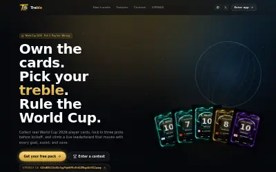 Website screenshot of Treble (2026-06-29)