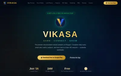Website screenshot of Vikasa Network (2026-06-29)