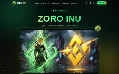 Website screenshot of Zoro Inu (2026-07-02)