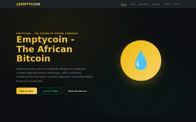 Website screenshot of Emptycoin (2026-07-02)