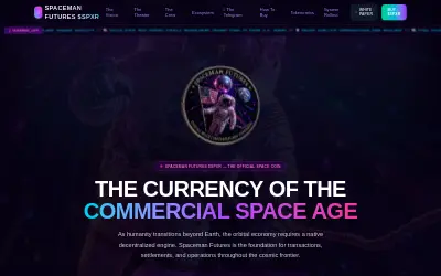 Website screenshot of Spaceman Futures (2026-07-03)