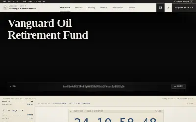 Website screenshot of Vanguard Oil Retirement Fund (2026-07-06)