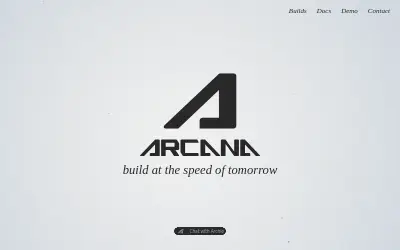 Website screenshot of Arcana (2026-07-06)