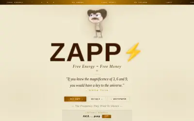 Website screenshot of ZAPP (2026-07-06)