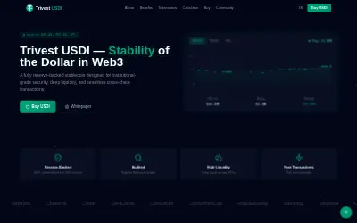 Website screenshot of Trivest USDI (2026-07-07)