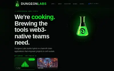 Website screenshot of Dungeon Labs (2026-07-08)