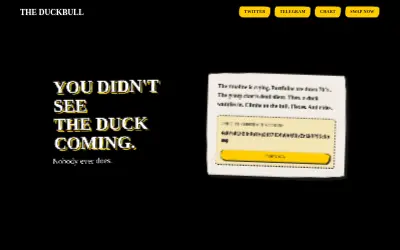 Website screenshot of The Duck Bull (2026-07-08)