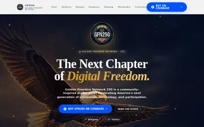Website screenshot of Golden Freedom Network 250 (2026-07-08)