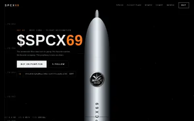 Website screenshot of SPCX69 (2026-07-08)