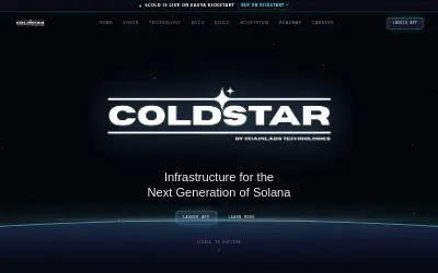 Website screenshot of Coldstar (2026-07-09)