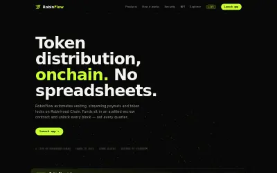 Website screenshot of RobinFlow (2026-07-09)