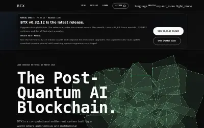 Website screenshot of BTX (2026-07-10)