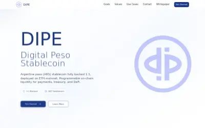 Website screenshot of DIPE (2026-07-10)