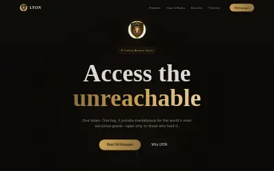 Website screenshot of LYON Token (2026-07-10)