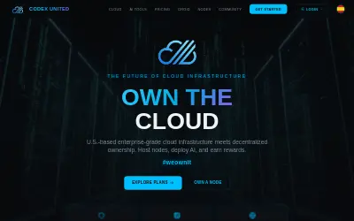 Website screenshot of Codex (codexblockchain.com) (2026-07-13)