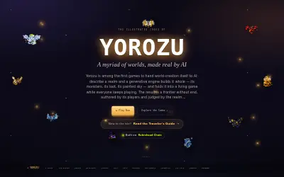 Website screenshot of Yorozu (2026-07-13)