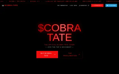 Website screenshot of COBRA TATE (2026-07-14)