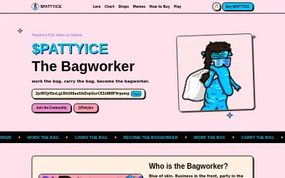 Website screenshot of The Bagworker (2026-07-14)