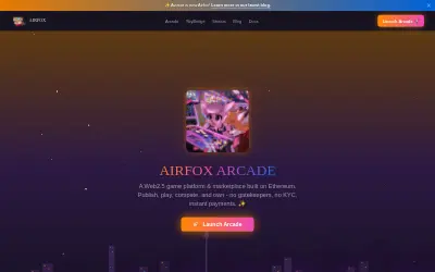 Website screenshot of Airfox (2026-07-15)