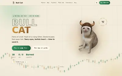 Website screenshot of The Bull Cat (2026-07-15)