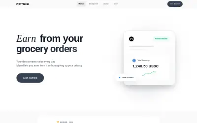 Website screenshot of MYRAD (2026-07-15)