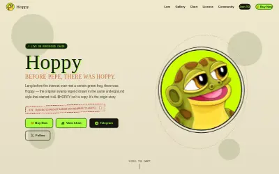 Website screenshot of HOPPY (2026-07-16)