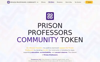 Website screenshot of Prison Professors (2026-07-16)