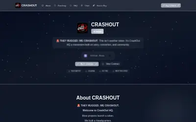 Website screenshot of CRASHOUT (2026-07-20)