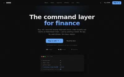 Website screenshot of wire bot (2026-07-20)