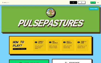 Website screenshot of Pulse Pastures by Virtuals (2026-07-22)