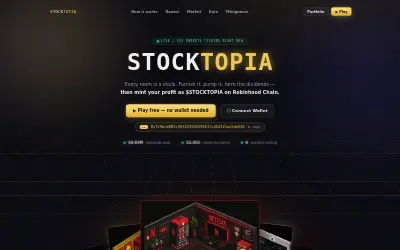 Website screenshot of Stocktopia (2026-07-22)