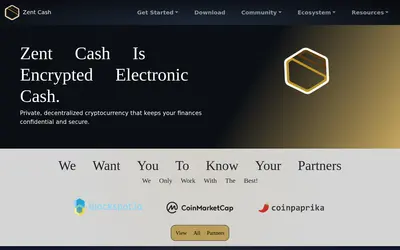 Website screenshot of Zent Cash (2026-04-26)