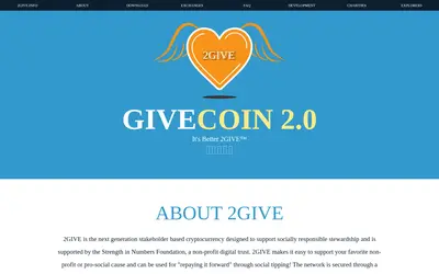 Website screenshot of 2GIVE (2026-04-25)