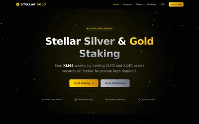 Website screenshot of Stellar Gold (2026-05-22)