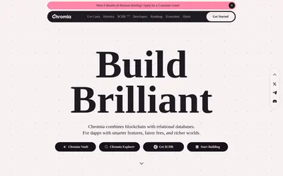 Website screenshot of Chromia (2026-05-20)