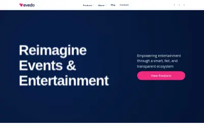 Website screenshot of Evedo (2026-05-23)