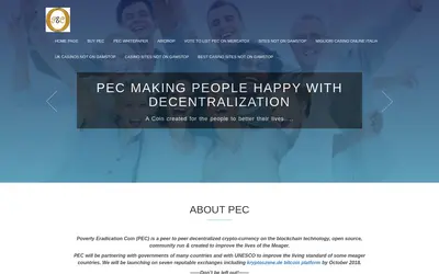 Website screenshot of Poverty Eradication Coin (2026-04-25)