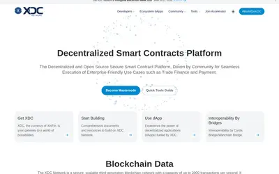 Website screenshot of XDC Network (2026-05-22)